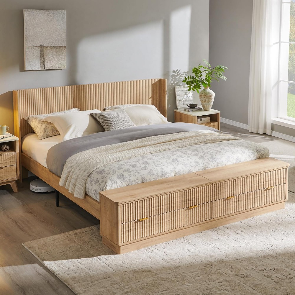 King Size Bed Frame With Storage Drawers - Кровать размера King Size с местом