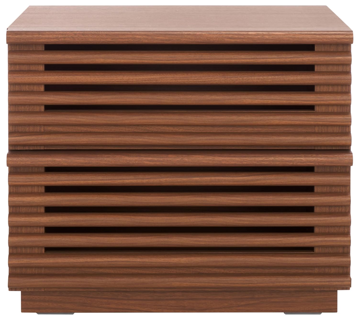 Solid Wood Nightstand 2 Drawers - Тумбочка Averi Dark Walnut с двумя