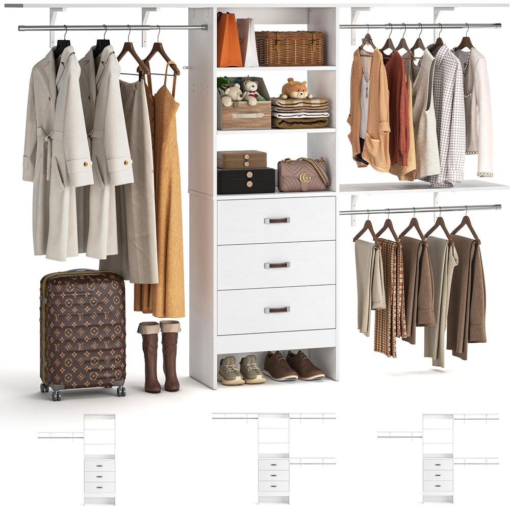 Bedroom Furniture - Система хранения 8T, 96-дюймовая система организации
