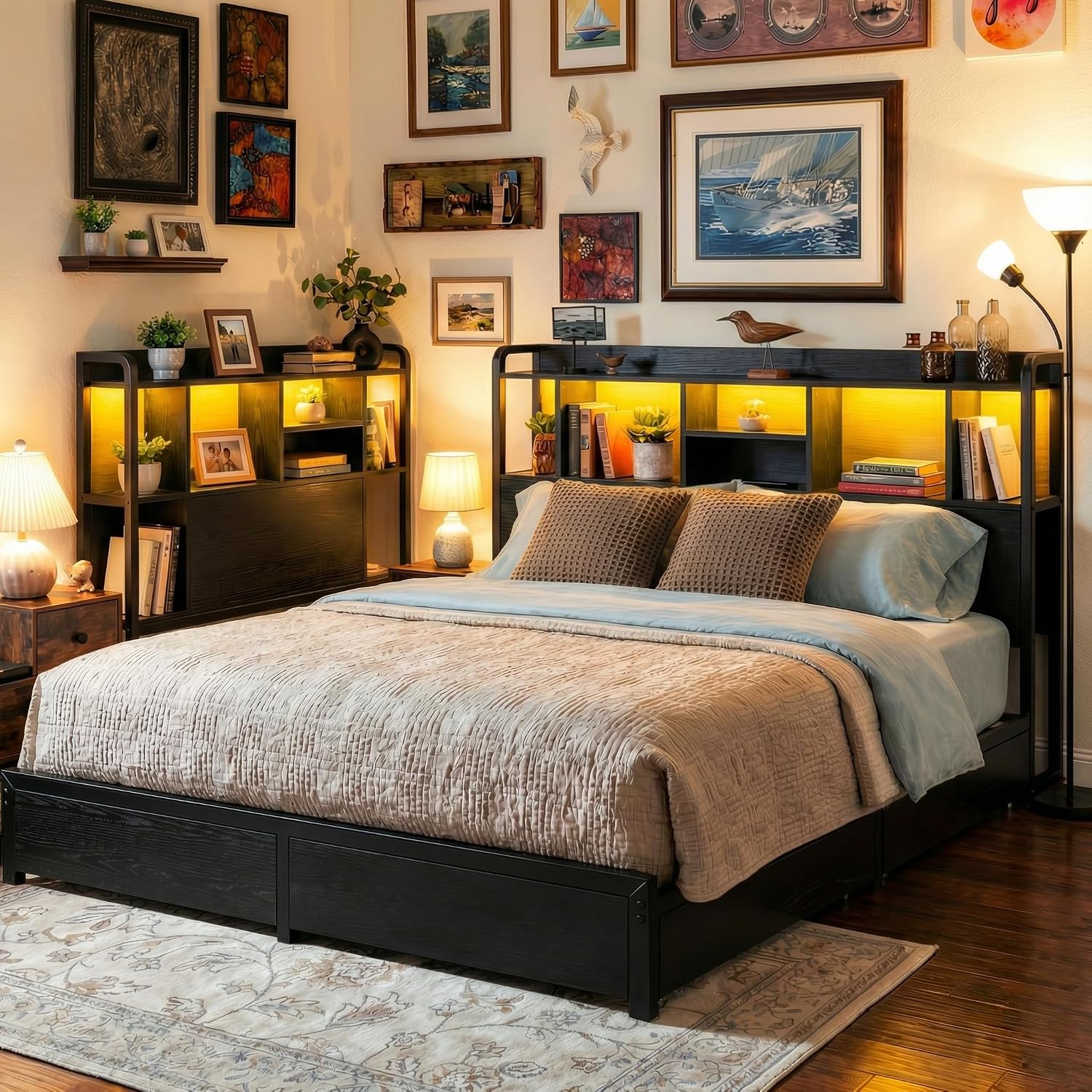 King Size Bed Frame With Storage Drawers - Кровать размера 