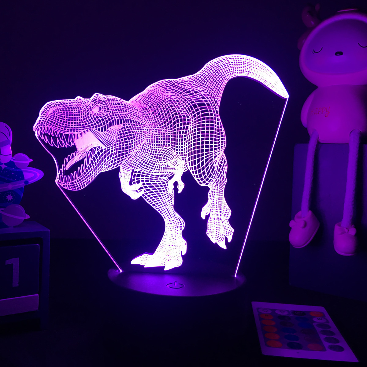 Floating Nightstand With Led Light - Ночник в виде динозавра 3D, декор