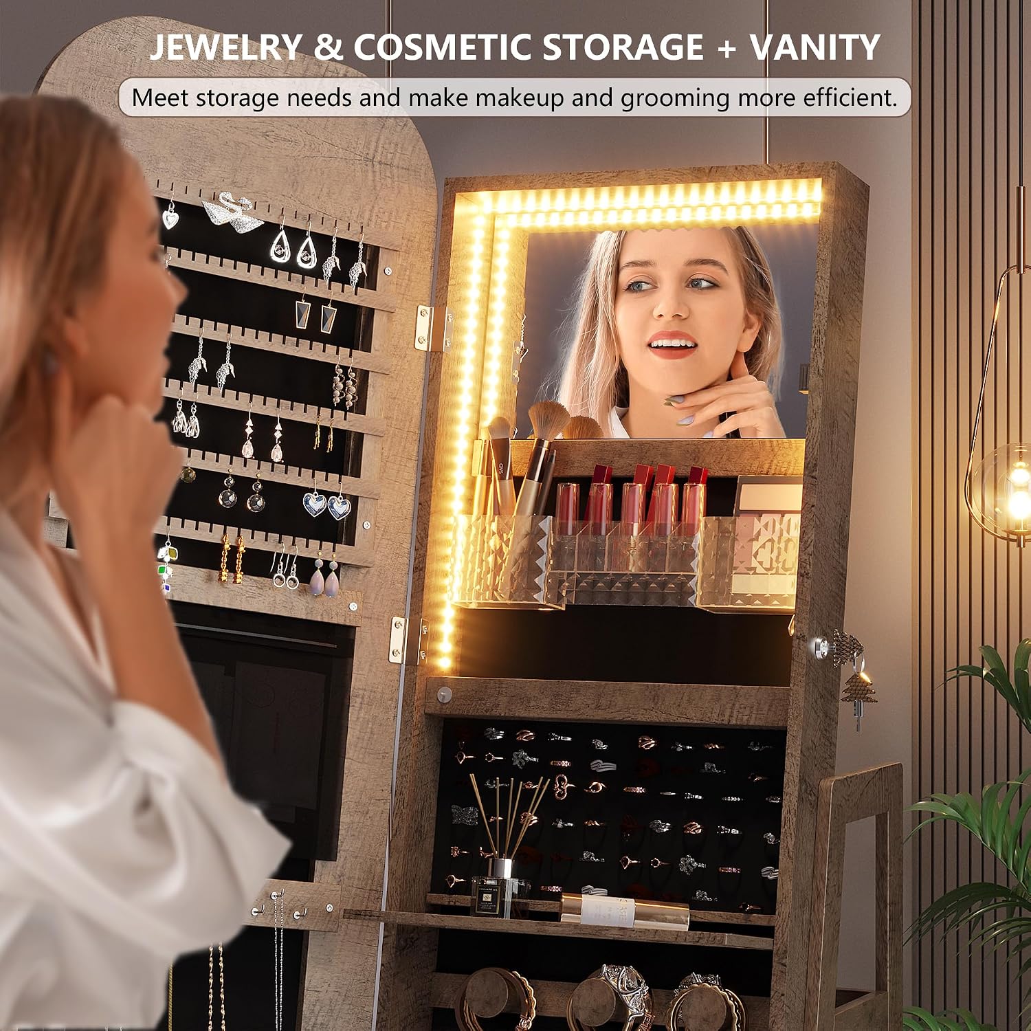 Шкаф-органайзер для украшений  – обзор и цена Full Length Mirror Jewelry Armoire