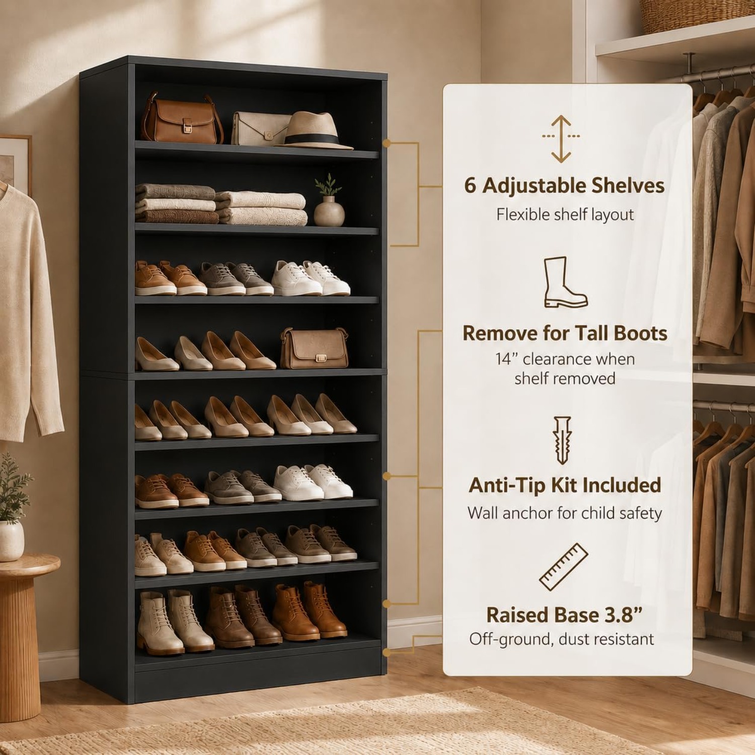 Высокий шкаф-стеллаж для обуви – обзор и цена Shoe Rack Cabinet Narrow Entryway