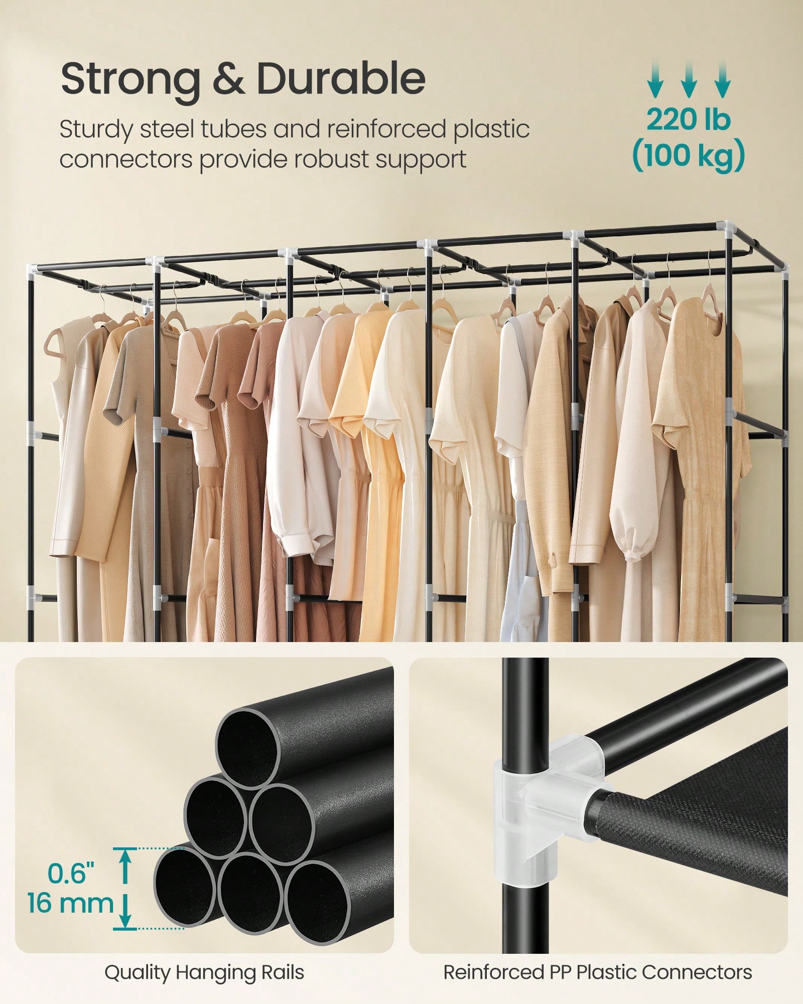 83-дюймовый сверхбольшой порта – обзор и цена Wardrobe Closet Portable Fabric Cover
