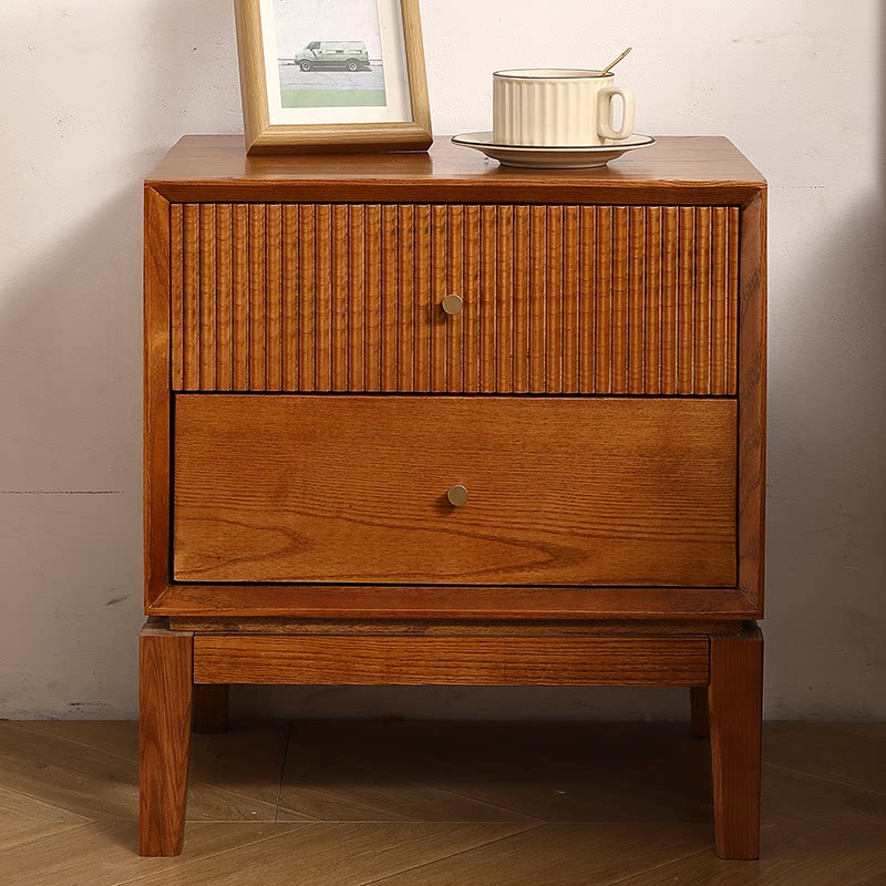 Прикроватные тумбочки из масси – обзор и цена Solid Wood Nightstand 2 Drawers