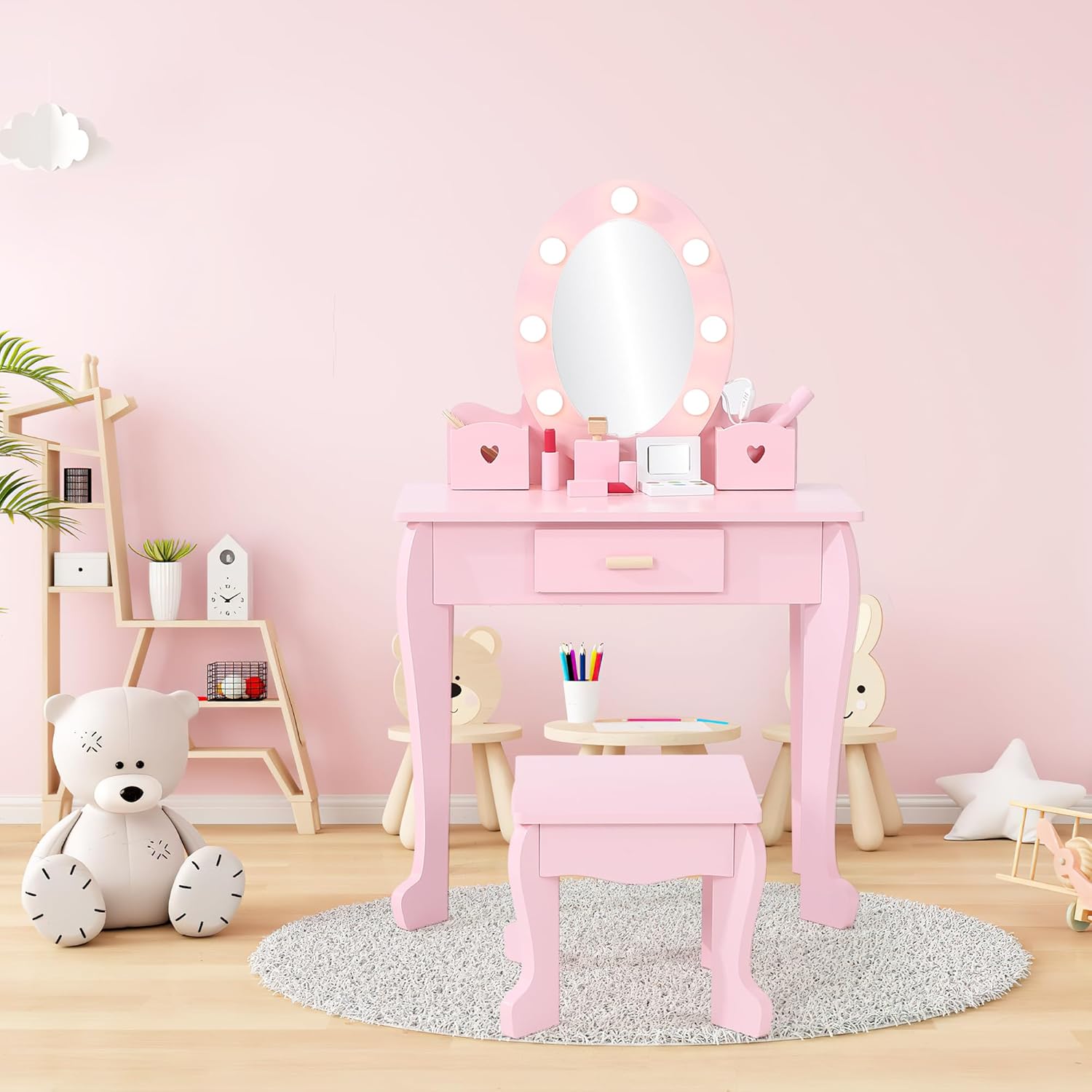 Детский туалетный столик со ст – обзор и цена Dressing Table Vanity With Lighted Mirror
