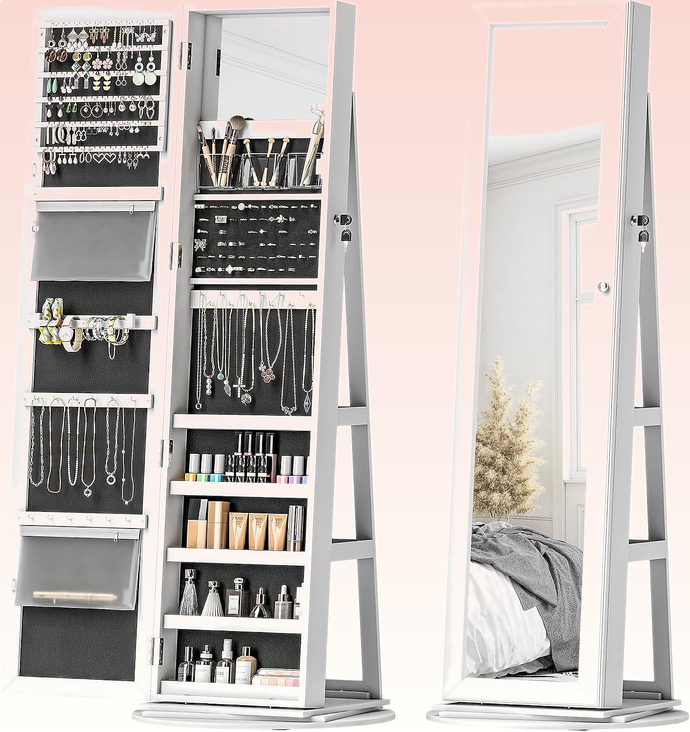 HOMCOM 360 °   Вращающийся зап – обзор и цена Full Length Mirror Jewelry Armoire