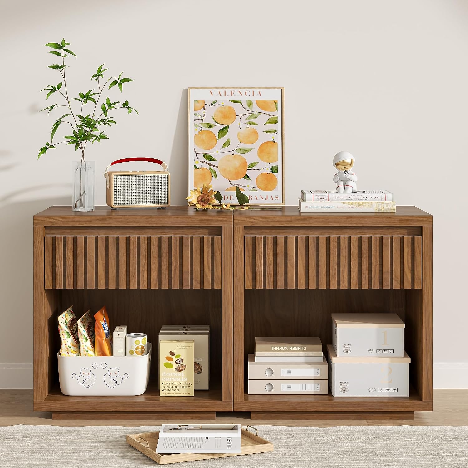 Комплект из двух прикроватных  – обзор и цена Solid Wood Nightstand 2 Drawers