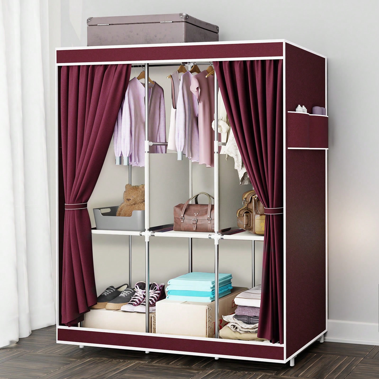 Портативный шкаф-гардероб 65 д – обзор и цена Wardrobe Closet Portable Fabric Cover