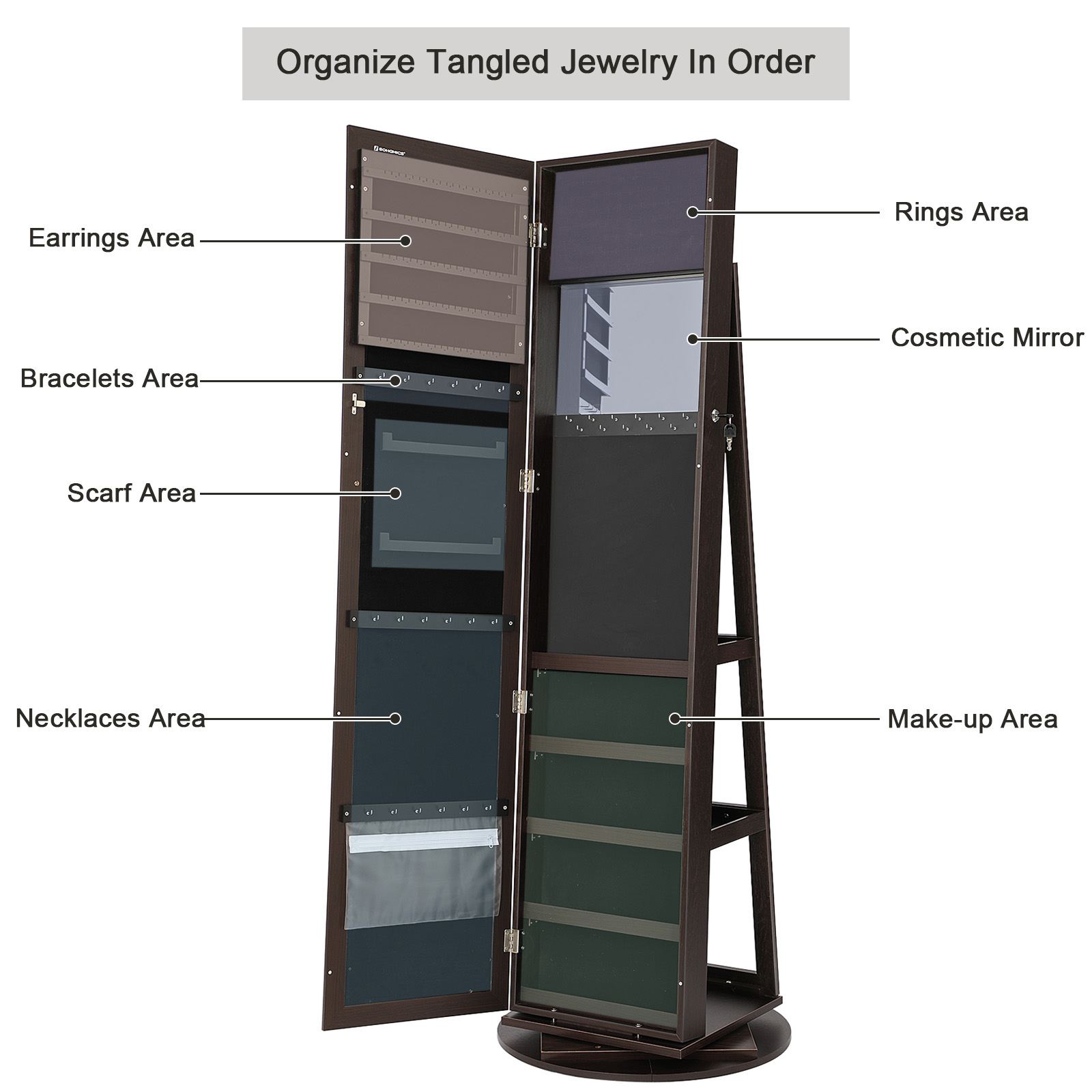 Запирающийся зеркальный шкаф д – обзор и цена Full Length Mirror Jewelry Armoire